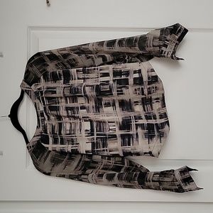 MM Couture black and tan blouse